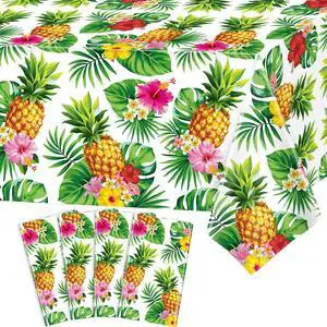 4 Pack Hawaiian Luau Tablecloth Tropical Table Cover Palm Leaves Party Table Cloth Waterproof Rectangular Decoration for Aloha Summer Beach Pool Birthday Party Supplies, 51 x 86 in 4 Pack Hawaiian Luau Tablecloth Tropical Table Cover Palm Leaves Party Table Cloth Waterproof Rectangular Decoration for Aloha Summer Beach Pool Birthday Party Supplies, 51 x 86 in