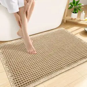 Smiry Waffle Bath Mat 30X20, Extra Soft Absorbent Bathroom Rugs, Brown | Non Slip Machine Washable Quick Dry Bath Rugs for Bathroom Floor, Tub, Shower, Home Decor Accessories Smiry Waffle Bath Mat 30X20, Extra Soft Absorbent Bathroom Rugs, Brown | Non Slip Machine Washable Quick Dry Bath Rugs for Bathroom Floor, Tub, Shower, Home Decor Accessories