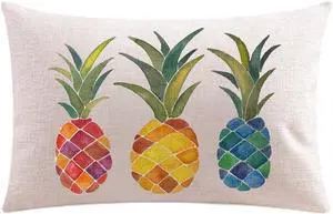 Andreannie Ink Painting Fresh Color Fruit Pineapples Cotton Linen Throw Waist Lumbar Pillow Case Cushion Cover Home Office Decorative Rectangle 12 X 20 Inches Andreannie Ink Painting Fresh Color Fruit Pineapples Cotton Linen Throw Waist Lumbar Pillow Case Cushion Cover Home Office Decorative Rectangle 12 X 20 Inches