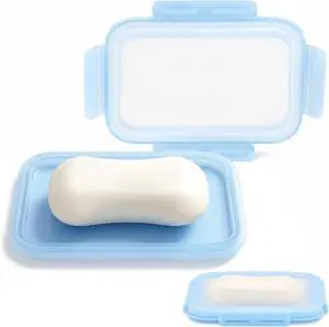 Slim Travel Soap Case, Silicone Insert Fits Different Soap Shapes | Compact & Easy to Carry / Leak-Resistant 4-Side Snap Closure / Flexible Plastic Shell / For Gym, Dorm, Camping & Hotels Slim Travel Soap Case, Silicone Insert Fits Different Soap Shapes | Compact & Easy to Carry / Leak-Resistant 4-Side Snap Closure / Flexible Plastic Shell / For Gym, Dorm, Camping & Hotels