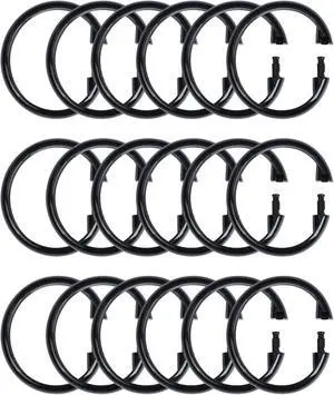 18 Pack Black Shower Curtain Rings, Easy Snap Hooks for Bathroom Shower Rod, Plastic O-Ring Hooks for Standard Curtains, Rust-Free Bathroom Accessories Set 18 Pack Black Shower Curtain Rings, Easy Snap Hooks for Bathroom Shower Rod, Plastic O-Ring Hooks for Standard Curtains, Rust-Free Bathroom Accessories Set