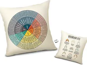 Feelings Wheel Pillow Double-Sided Printed with Different Patterns of Feelings Wheel Pillowcase, Reading Corner Decor, Counseling Office Decor18 x18 (1, Yellow Feel) Feelings Wheel Pillow Double-Sided Printed with Different Patterns of Feelings Wheel Pillowcase, Reading Corner Decor, Counseling Office Decor18 x18 (1, Yellow Feel)