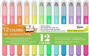 feela 12 Colors Bible Gel Highlighters, Gel Highlighter Markers Study Kit, Good For Highlighting Journal School Office feela 12 Colors Bible Gel Highlighters, Gel Highlighter Markers Study Kit, Good For Highlighting Journal School Office