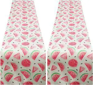 Tatuo 2 Pcs Watermelon Table Runner Summer One in a Melon Party Decor | Colorful Print, 13" x 72" Watermelon Theme Tablecloth Fruits Decors for Outdoor Kitchen Dining Birthday Party Home Decor Tatuo 2 Pcs Watermelon Table Runner Summer One in a Melon Party Decor | Colorful Print, 13" x 72" Watermelon Theme Tablecloth Fruits Decors for Outdoor Kitchen Dining Birthday Party Home Decor