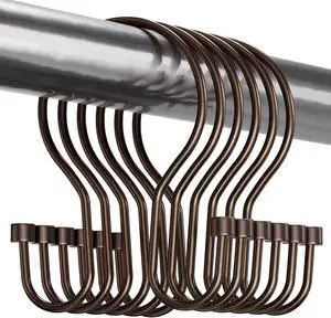 Bathway Shower Curtain Hooks Dark Gold Shower Curtain Rings with Cylindrical Design, 12Pcs Metal Shower Curtain Hooks Rust Proof, Smooth Glide Double Shower Hooks Rings for Shower Curtain Bathway Shower Curtain Hooks Dark Gold Shower Curtain Rings with Cylindrical Design, 12Pcs Metal Shower Curtain Hooks Rust Proof, Smooth Glide Double Shower Hooks Rings for Shower Curtain