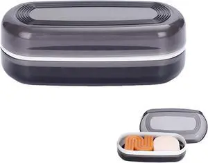 Travel Case for Kitsch Shampoo bar, Shampoo Bar Holder, Travel Soap Container, Large Soap Box, Soap Dish with Draining Layer, Case for Bathroom (Black, 1 Pack) Travel Case for Kitsch Shampoo bar, Shampoo Bar Holder, Travel Soap Container, Large Soap Box, Soap Dish with Draining Layer, Case for Bathroom (Black, 1 Pack)