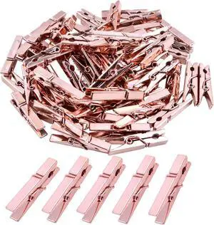 Mini Plastic Clips, 100 Pieces Rose Gold Photo Paper Pegs Clothespins Craft Clips for Hanging Pictures Clothes Paper Arts Crafts, Length : 3.5cm Mini Plastic Clips, 100 Pieces Rose Gold Photo Paper Pegs Clothespins Craft Clips for Hanging Pictures Clothes Paper Arts Crafts, Length : 3.5cm