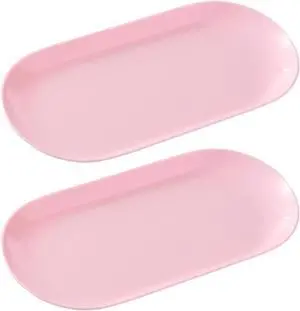 SUTOKAKA 2 Pack Pink Plastic Jewelry Tray Decorative Dish | Small Oval Candy Dessert Plate, Manicure Tools Placing Supplies for Home Salon Storage SUTOKAKA 2 Pack Pink Plastic Jewelry Tray Decorative Dish | Small Oval Candy Dessert Plate, Manicure Tools Placing Supplies for Home Salon Storage