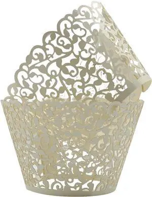 100pcs Cupcake Wrappers Artistic Bake Cake Paper Cups Little Vine Lace Laser Cut Liner Baking Cup Muffin Case Trays for Wedding Party Birthday Decoration (Beige) 100pcs Cupcake Wrappers Artistic Bake Cake Paper Cups Little Vine Lace Laser Cut Liner Baking Cup Muffin Case Trays for Wedding Party Birthday Decoration (Beige)