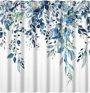 Yeele Blue Leaves Long Fabric Shower Curtain Watercolor Floral Leaf Wide Bath Curtain Farmhouse Plant Wildflower Stall Size Shower Curtains for Bathroom Decor Waterproof with Hooks 60x72 Inch Yeele Blue Leaves Long Fabric Shower Curtain Watercolor Floral Leaf Wide Bath Curtain Farmhouse Plant Wildflower Stall Size Shower Curtains for Bathroom Decor Waterproof with Hooks 60x72 Inch
