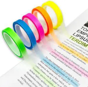 5 Rolls Fluorescent Highlighter Tape Transparent Removable Neon Marking Sticker for Books, Notes & Labels Writable PET Annotation Strips for Study, Office & Home 5 Rolls Fluorescent Highlighter Tape Transparent Removable Neon Marking Sticker for Books, Notes & Labels Writable PET Annotation Strips for Study, Office & Home