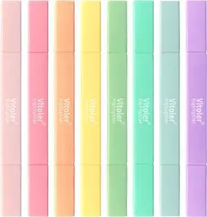 Vitoler 8pcs Aesthetic Highlighters, Chisel & Fine Tips Bible Highlighters | For teachers, For nurses, For women, For bibles, For markers, Aesthetic, For journaling, For office, For School Supplies Vitoler 8pcs Aesthetic Highlighters, Chisel & Fine Tips Bible Highlighters | For teachers, For nurses, For women, For bibles, For markers, Aesthetic, For journaling, For office, For School Supplies