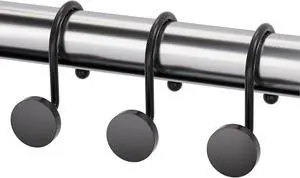 AmazerBath Shower Curtain Hooks, Shower Curtain Rings Heavy Duty Modern Decorative Black Shower Curtain Hooks Rust Proof Smooth Glide Shower Hooks for Shower Curtain Liner Shower Rod Hook, 12Pcs AmazerBath Shower Curtain Hooks, Shower Curtain Rings Heavy Duty Modern Decorative Black Shower Curtain Hooks Rust Proof Smooth Glide Shower Hooks for Shower Curtain Liner Shower Rod Hook, 12Pcs