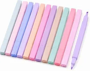 Pastel Highlighters, 12 Pcs Aesthetic No Bleed Bible Highlighters Set | Dual Tip Highlighter Set with Chisel and Fine Tips, for Journaling, Bible Study, Planner, Note Taking, School and Office Pastel Highlighters, 12 Pcs Aesthetic No Bleed Bible Highlighters Set | Dual Tip Highlighter Set with Chisel and Fine Tips, for Journaling, Bible Study, Planner, Note Taking, School and Office