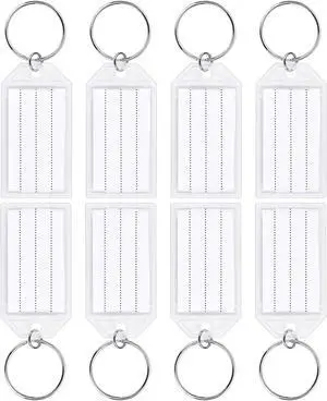SallyFashion 24Pieces Key Tags, 2Inch Plastic Key Chain Tags, White | with Ring and Label Window, for Organizing Flash Drives, Suitcases, Backpacks, Luggage, Lunchboxes SallyFashion 24Pieces Key Tags, 2Inch Plastic Key Chain Tags, White | with Ring and Label Window, for Organizing Flash Drives, Suitcases, Backpacks, Luggage, Lunchboxes