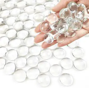 FANTIAN 1 lb Clear Glass Beads for Vase Filler,100 Pcs Glass Pebbles Stones | Clear Flat Glass Marbles Rocks for Vase Flower Candle Craft Aquarium Bird Bath Wedding Centerpiece Fire Pit Home Decor DIY FANTIAN 1 lb Clear Glass Beads for Vase Filler,100 Pcs Glass Pebbles Stones | Clear Flat Glass Marbles Rocks for Vase Flower Candle Craft Aquarium Bird Bath Wedding Centerpiece Fire Pit Home Decor DIY