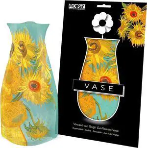 MODGY Collapsible and Expandable Plastic Flower Vase, Unbreakable, Foldable, Decorative Modern Centerpieces, Table Decorations, Van Gogh Sunflowers, 1 Pack MODGY Collapsible and Expandable Plastic Flower Vase, Unbreakable, Foldable, Decorative Modern Centerpieces, Table Decorations, Van Gogh Sunflowers, 1 Pack