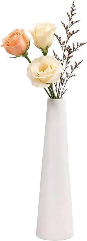 White Ceramic Bud Vase Tall Conic Flower Small Bud Vase Single Stem Vase Home Decorative Floral Vase Centerpiece for Flower and Office Bud Home Wedding Decor White Ceramic Bud Vase Tall Conic Flower Small Bud Vase Single Stem Vase Home Decorative Floral Vase Centerpiece for Flower and Office Bud Home Wedding Decor