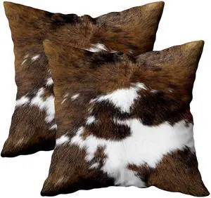 TOMWISH Pack of 2 Christmas Cowhide Printing Western 18x18 Pillow Cover | Throw Pillow Covers Decorative Throw Pillows Cushion Covers for Home Living Room Sofa Bedroom Decor TOMWISH Pack of 2 Christmas Cowhide Printing Western 18x18 Pillow Cover | Throw Pillow Covers Decorative Throw Pillows Cushion Covers for Home Living Room Sofa Bedroom Decor