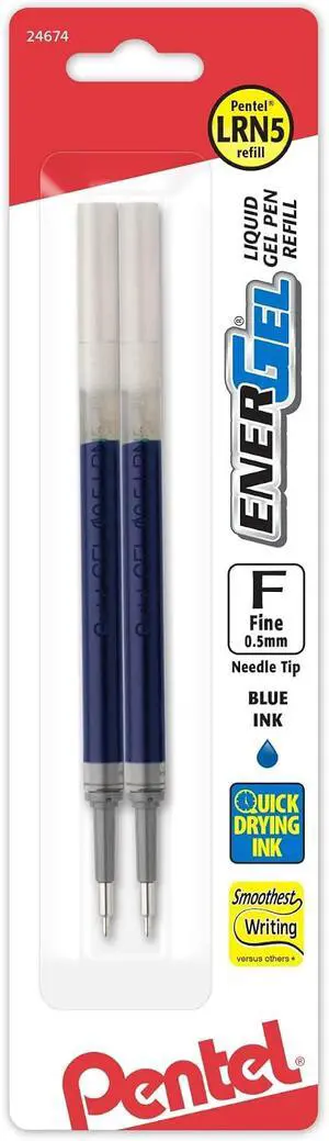 Pentel Refill Ink, For ENER-GEL & Lancelot Gel Pen, 0.5mm Needle Tip, Fine, Blue Ink, Pack of 2 (LRN5BP2C) Pentel Refill Ink, For ENER-GEL & Lancelot Gel Pen, 0.5mm Needle Tip, Fine, Blue Ink, Pack of 2 (LRN5BP2C)