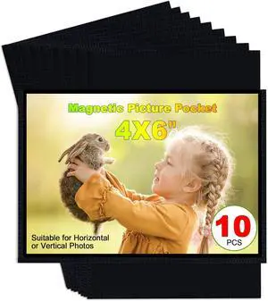 CHUNNIAO Black Magnetic Picture Frame 4X6 for Refrigerator,Photo Magnets Sleeves CHUNNIAO Black Magnetic Picture Frame 4X6 for Refrigerator,Photo Magnets Sleeves