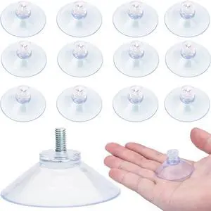 AccEncyc 40 mm Glass Suction Pads Clear PVC Sucker Pads Suction Holder Without Hooks for Bathroom Wall Door Glass Window Car Shade (Clear, 12pcs) AccEncyc 40 mm Glass Suction Pads Clear PVC Sucker Pads Suction Holder Without Hooks for Bathroom Wall Door Glass Window Car Shade (Clear, 12pcs)