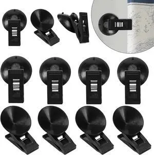 12packs Suction Cups with Clips for Shower Curtains, Windproof Guard Splash Clips for Wall, Hold Curtains Closed (Black) 12packs Suction Cups with Clips for Shower Curtains, Windproof Guard Splash Clips for Wall, Hold Curtains Closed (Black)