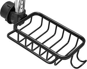 Over Sink Organizer for Sponge & Dishcloth - No Drill Faucet Caddy (Fits 0.7"-1.1" Taps), Black | Rust-Proof Aluminum | Modern Kitchen Drain Rack Over Sink Organizer for Sponge & Dishcloth - No Drill Faucet Caddy (Fits 0.7"-1.1" Taps), Black | Rust-Proof Aluminum | Modern Kitchen Drain Rack