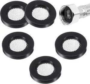 6 PCS 3/4" Shower Head Filter Gasket, Washer Filters Water Impurities Black Rubber Washer with Wire Mesh Middle for 1/2" Shower Heads Hose Connector, Creates Seal to Prevent Leakage 6 PCS 3/4" Shower Head Filter Gasket, Washer Filters Water Impurities Black Rubber Washer with Wire Mesh Middle for 1/2" Shower Heads Hose Connector, Creates Seal to Prevent Leakage