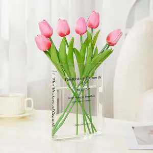 Puransen Clear Bookend Vase for Centerpiece Home Indoor Desk Decor | Cute and Unique vase, Acrylic Book-Shaped Flower Vase, Great Addition to Home Decor Puransen Clear Bookend Vase for Centerpiece Home Indoor Desk Decor | Cute and Unique vase, Acrylic Book-Shaped Flower Vase, Great Addition to Home Decor