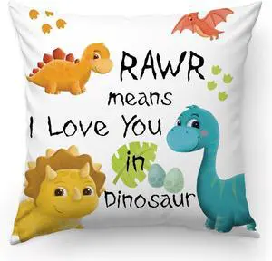 KongMoTree Dinosaur Gift Dinosaur Couple Lover Gifts,Letters RAWR Means I Love You in Dinosaurs, Pillow Case for Sofa Bedroom,Home Decor Throw Pillow Cover 18x18 inch KongMoTree Dinosaur Gift Dinosaur Couple Lover Gifts,Letters RAWR Means I Love You in Dinosaurs, Pillow Case for Sofa Bedroom,Home Decor Throw Pillow Cover 18x18 inch
