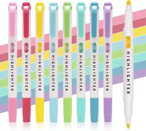 Pastel Highlighters Set, 8 Pack Highlighters Assorted Colors | Bible Highlighter No Bleed, Quick Dry Dual Tip for Journals Planners Books Notes, Back to School, Classroom Must Have Pastel Highlighters Set, 8 Pack Highlighters Assorted Colors | Bible Highlighter No Bleed, Quick Dry Dual Tip for Journals Planners Books Notes, Back to School, Classroom Must Have