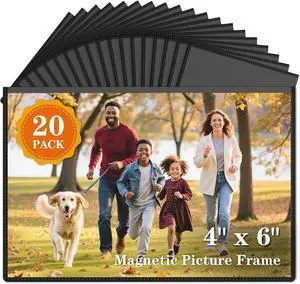 20 Pack Magnetic Picture Frames for Refrigerator,4x6 Inch,Black | Magnetic Photo Frames Reusable, Magnetic Frames Refrigerator Magnets For Pictures,Postcard, Locker, Wall, Cabinet 20 Pack Magnetic Picture Frames for Refrigerator,4x6 Inch,Black | Magnetic Photo Frames Reusable, Magnetic Frames Refrigerator Magnets For Pictures,Postcard, Locker, Wall, Cabinet