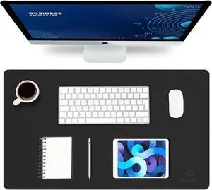 K KNODEL Small Office Desk Mat, Leather Mouse Pad (23.6"x13.8", Black) | Desk Pad, Keyboard Pad, Computer and Laptop Mat, Desktop Protector and Cover, Writing Pad and Blotter for Home Office K KNODEL Small Office Desk Mat, Leather Mouse Pad (23.6"x13.8", Black) | Desk Pad, Keyboard Pad, Computer and Laptop Mat, Desktop Protector and Cover, Writing Pad and Blotter for Home Office