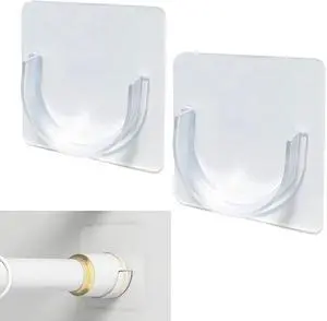 Venupple Shower Rod Holder, 4 Pack Tension Curtain Rod Bracket No Drilling | Adhesive Shower Rod Retainer Shower Curtain Rod Holder for Wall| Shower Curtain Rod not Included Transparent Venupple Shower Rod Holder, 4 Pack Tension Curtain Rod Bracket No Drilling | Adhesive Shower Rod Retainer Shower Curtain Rod Holder for Wall| Shower Curtain Rod not Included Transparent