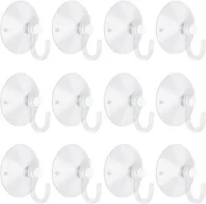 12 Pieces Small Suction Cups with Hooks 1.2 inch Clear Plastic Sucker Hooks for Glass Window Wall Festivals Parties Theme Carnival Decoration Door Bathroom Kitchen 12 Pieces Small Suction Cups with Hooks 1.2 inch Clear Plastic Sucker Hooks for Glass Window Wall Festivals Parties Theme Carnival Decoration Door Bathroom Kitchen