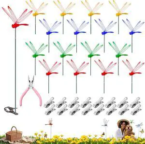Jongdari 16 Sets Dragonfly Hat Clip Realistic Fake Dragonflies Clip-On Garden Outdoor Decor Stakes Plastic Dragon Fly Clips Plant Decorations for Pots, Includes Pliers & Clips - Small Jongdari 16 Sets Dragonfly Hat Clip Realistic Fake Dragonflies Clip-On Garden Outdoor Decor Stakes Plastic Dragon Fly Clips Plant Decorations for Pots, Includes Pliers & Clips - Small
