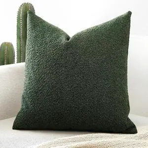 OTOSTAR Set of 1 Textured Boucle Throw Pillow Covers Square Pillow Cases Cozy Soft Decorative Couch Cushion Case for Chair Sofa Bedroom Living Room Home Decor 16 x 16 Inch, Forest Green OTOSTAR Set of 1 Textured Boucle Throw Pillow Covers Square Pillow Cases Cozy Soft Decorative Couch Cushion Case for Chair Sofa Bedroom Living Room Home Decor 16 x 16 Inch, Forest Green