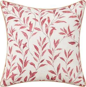 VOGOL Leaf Pattern Throw Pillow Cover, 18 x 18, 1 Cover, Red | Soft Touch Fabric, Botanical Home Accent, Adds Warm Decorative Detail, Fits Sofa Bedroom Spaces VOGOL Leaf Pattern Throw Pillow Cover, 18 x 18, 1 Cover, Red | Soft Touch Fabric, Botanical Home Accent, Adds Warm Decorative Detail, Fits Sofa Bedroom Spaces