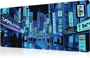 Dark Blue Japanese Gaming Mouse Pad Abstract Anime Mat 31.5x11.8 Inch Tokyo Pixel Street Texture Non-Slip Rubber Base Kawaii Mousepad Stitched Edges Keyboard Desk Pad for Office and Home Game Dark Blue Japanese Gaming Mouse Pad Abstract Anime Mat 31.5x11.8 Inch Tokyo Pixel Street Texture Non-Slip Rubber Base Kawaii Mousepad Stitched Edges Keyboard Desk Pad for Office and Home Game