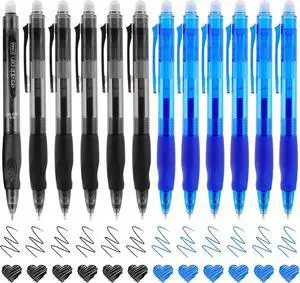 USUAL Retractable 6 Black 6 Blue Erasable Gel Pens Clicker, Fine Point(0.5mm),Make Mistakes Disappear, Premium Comfortable Grip, Smooth Writing Pen Office Back-to-School Supplies USUAL Retractable 6 Black 6 Blue Erasable Gel Pens Clicker, Fine Point(0.5mm),Make Mistakes Disappear, Premium Comfortable Grip, Smooth Writing Pen Office Back-to-School Supplies