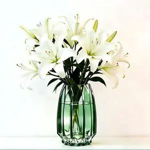 Vase for Flowers - Glass Flower Vase for Centerpieces, Wide Mouth Vase for Bouquets, Eucalyptus, Pampas Grass - Home Decor, Farmhouse, Dining Table Vase for Flowers - Glass Flower Vase for Centerpieces, Wide Mouth Vase for Bouquets, Eucalyptus, Pampas Grass - Home Decor, Farmhouse, Dining Table