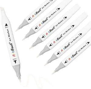 ArtBeek Alcohol Markers, White Blender Pens, 6Pcs Blending Blender Dual Tips Brush & Chisel Pen for Art Markers (Colorless) ArtBeek Alcohol Markers, White Blender Pens, 6Pcs Blending Blender Dual Tips Brush & Chisel Pen for Art Markers (Colorless)