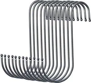 S Hooks Hanging Metal Hook (12 Pack) Stainless Steel Large 6 Inch with Round Stopper Non Slip for Closet Clothes Plants Cups Towels Tools Ornament (Silver) S Hooks Hanging Metal Hook (12 Pack) Stainless Steel Large 6 Inch with Round Stopper Non Slip for Closet Clothes Plants Cups Towels Tools Ornament (Silver)