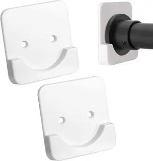 Shower Curtain Rod Holder for Wall,Two Modes of Non-Destructive Installation and Perforated Installation of Bathroom Super Glue Shower Rod Support Base (White) Shower Curtain Rod Holder for Wall,Two Modes of Non-Destructive Installation and Perforated Installation of Bathroom Super Glue Shower Rod Support Base (White)