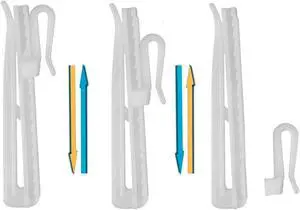 Ailejia 30 Pcs Plastic Adjustable Hooks - Depth Pleat Drapery Hooks for Window, Door and Shower Curtains (White) Ailejia 30 Pcs Plastic Adjustable Hooks - Depth Pleat Drapery Hooks for Window, Door and Shower Curtains (White)