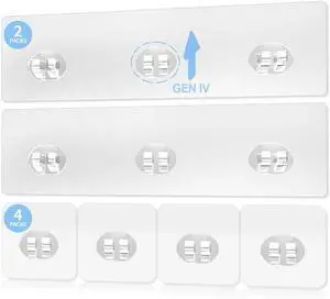 Shower Caddy Adhesive Replacement, 6 PCS Strong Shower Adhesive Strips | Waterproof, No Drilling, Transparent, Hooks For Bathroom Storage, Kitchen Rack, Corner Shelf Basket and Soap Holder Shower Caddy Adhesive Replacement, 6 PCS Strong Shower Adhesive Strips | Waterproof, No Drilling, Transparent, Hooks For Bathroom Storage, Kitchen Rack, Corner Shelf Basket and Soap Holder