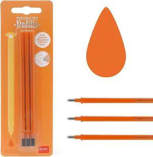 Lot de 3 Recharges pour Stylo Gel Effaçable - Orange, 0,7mm Lot de 3 Recharges pour Stylo Gel Effaçable - Orange, 0,7mm