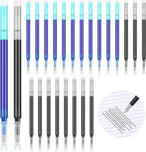 Zonon 24 Pcs 0.7mm Erasable Gel Ink Pen Refills Compatible with Frixion Friction Gel Ink Refills Medium Fine Point Erasable Pens Lead for Writing Planner and Crossword Puzzles(Black, Blue) Zonon 24 Pcs 0.7mm Erasable Gel Ink Pen Refills Compatible with Frixion Friction Gel Ink Refills Medium Fine Point Erasable Pens Lead for Writing Planner and Crossword Puzzles(Black, Blue)