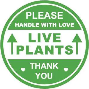 2 inch 300 PCS Green Live Plants Handle with Love Stickers for Shipping 2 inch 300 PCS Green Live Plants Handle with Love Stickers for Shipping